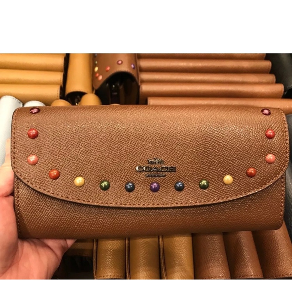 โ๏ธSOLDโ๏ธAuthentic Coach coated canvas slim wallet - Picture 4 of 8